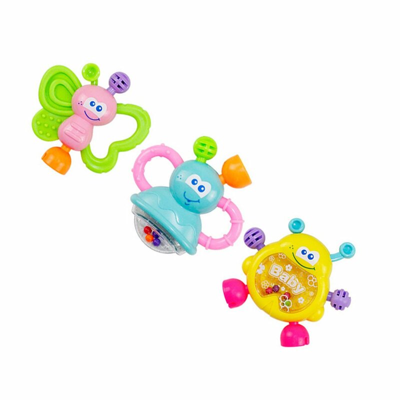 Sonajeros educativos interesantes para niños, juguetes coloridos, campanas seguras, regalos para bebés, 7 piezas por juego
