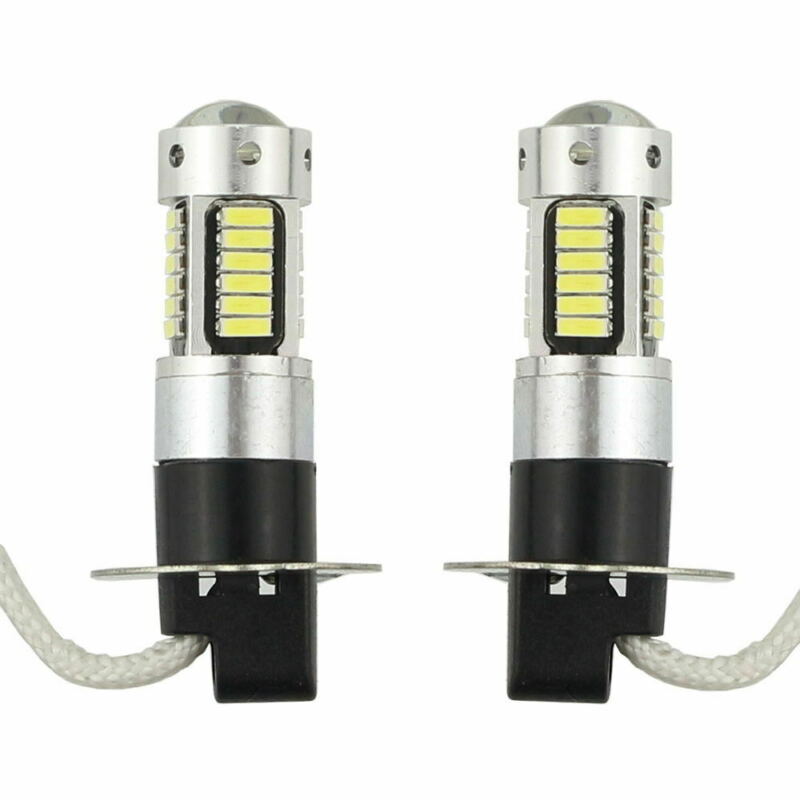 2 قطعة H3 LED الضباب مصابيح كهربائية استبدال عدة السوبر مشرق Canbus 6000K 100 واط الأبيض النهار تشغيل أضواء 12 فولت Led لمبة