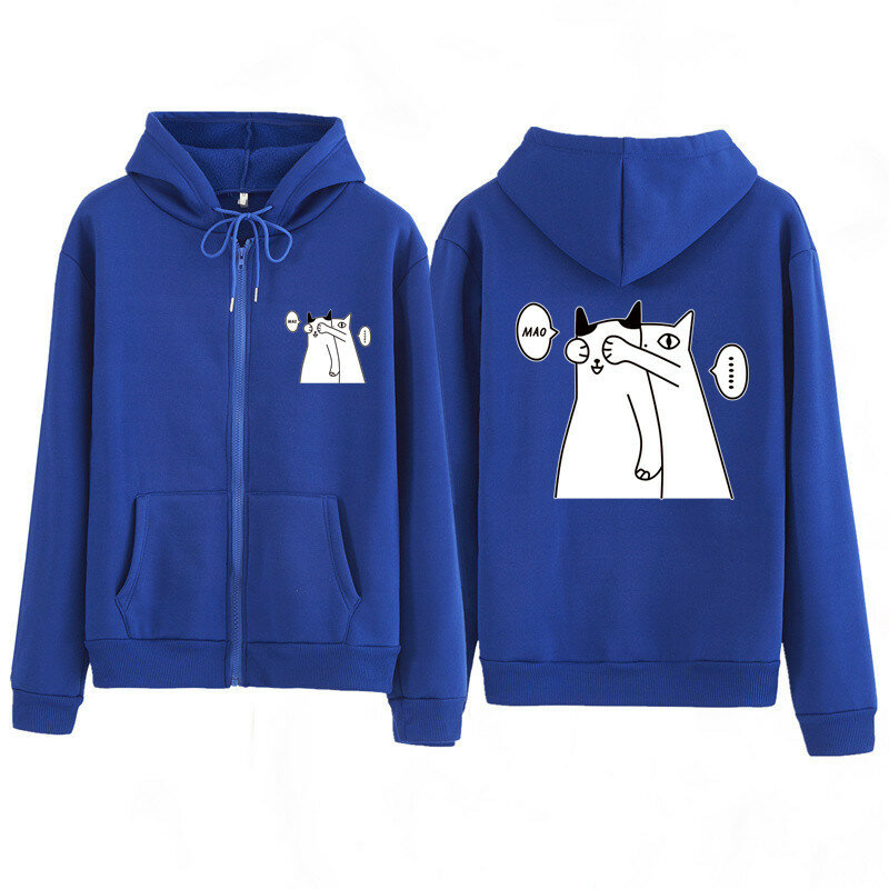 2020 mulheres hoodies crianças camisa da menina animal casal gato camisolas com zíper moletom com capuz primavera outono jaquetas
