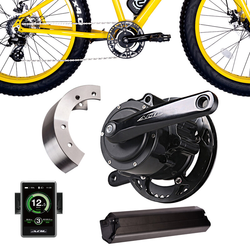 Sensor de torsión de 250W/350W, soporte de bicicleta eléctrica, motor de accionamiento medio, kit de bicicleta eléctrica con batería, barato de fábrica