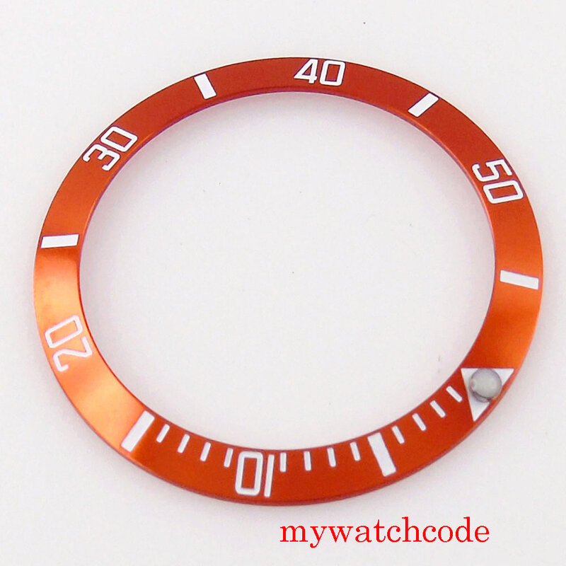 Anillo de inserción de bisel de aleación para reloj de hombre, 38mm x 30,6mm, 40mm, Color naranja/morado