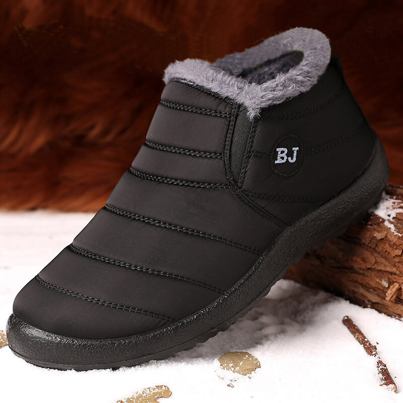 Sepatu Musim Dingin untuk Pria Sepatu Bot Selip Pada Bulu Hangat Sneakers Musim Dingin Sepatu Bot Salju Pria Sepatu Bot Pergelangan Kaki Tahan Air Sepatu Pria