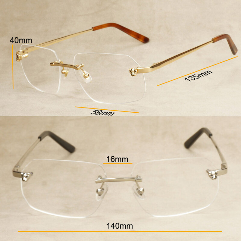 Moda panther limpar óculos quadro para homens de luxo óculos para mulher vintage gafas para senhoras computador óculos para carter