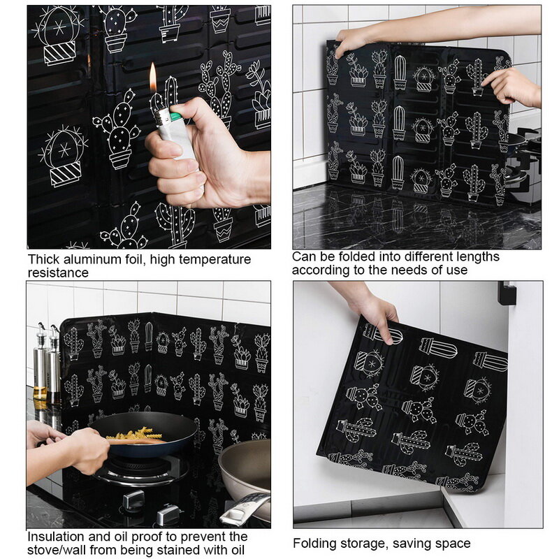 Feuille d'aluminium huile anti-éclaboussures plaque de protection cuisinière à gaz anti-éclaboussures écran déflecteur maison cuisine outils de cuisson Gadgets 1pc #25