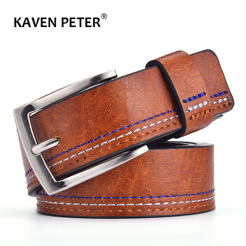 Cinturones de cuero genuino para hombre, cinturón de ocio de diseñador, hebilla de Pin, vestido de negocios para hombre, envío directo, nueva moda
