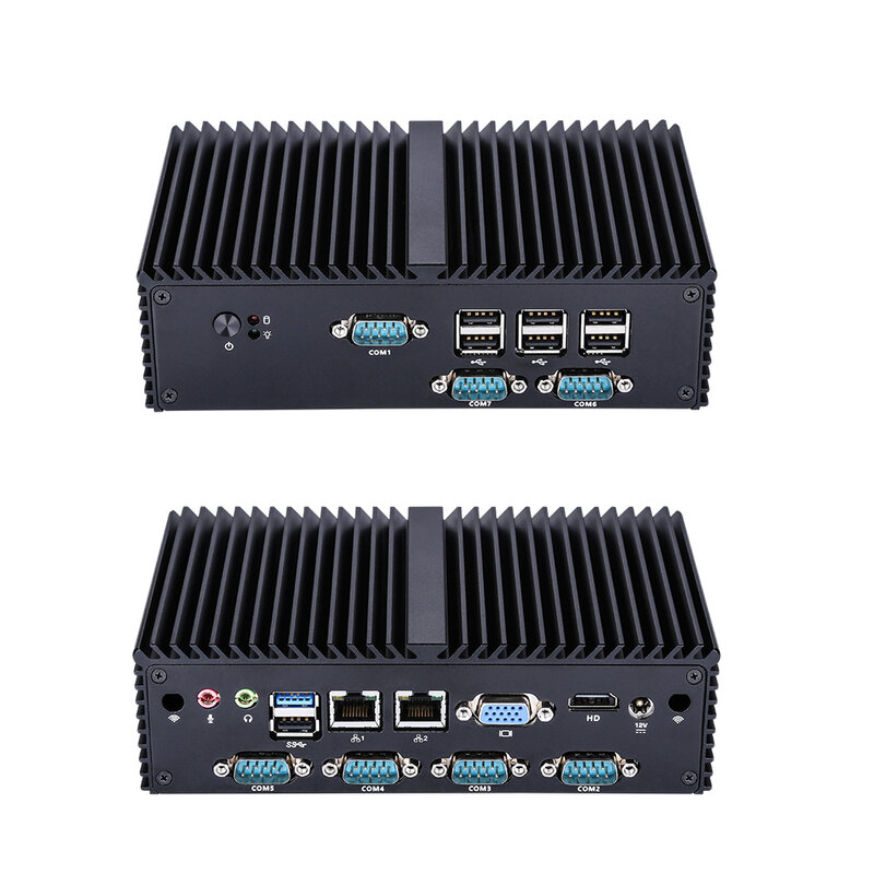 Бесплатная доставка Qotom Q190X мини-компьютер оборудование Bay trail j1900 Dual Lan OEM мини-ПК с последовательным параллельным портом