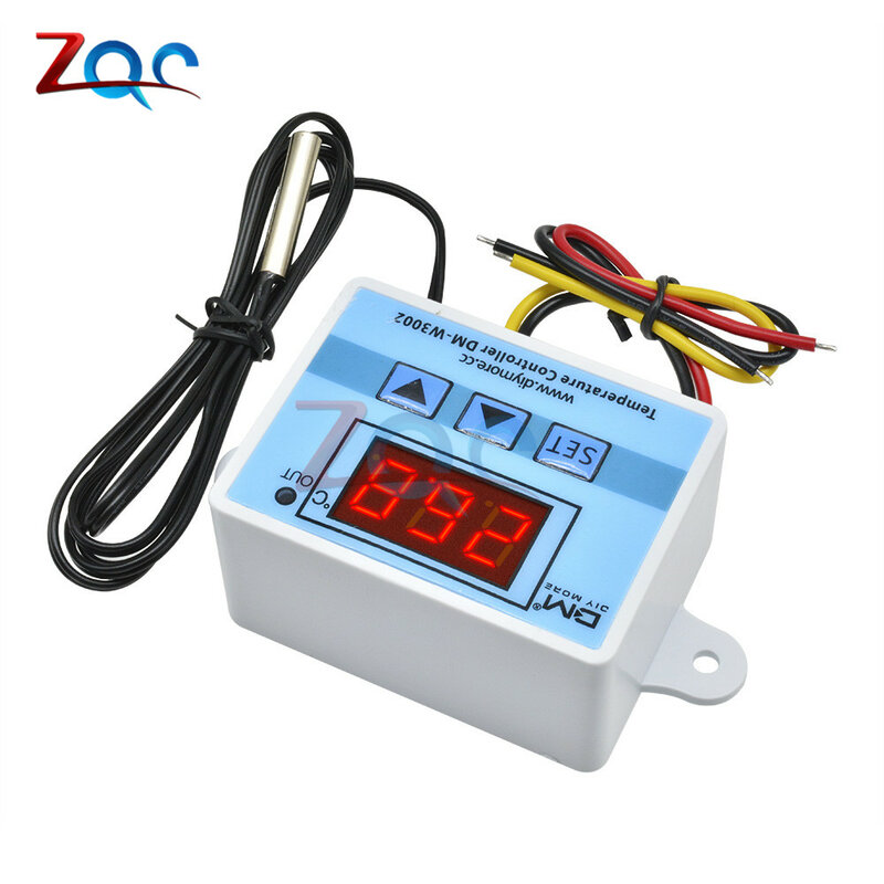 Controlador de temperatura Digital LED AC 110 V-220 V DC 12V 24V termostato termómetro sensor Metro calefacción incubadora para enfriamiento refrigerador