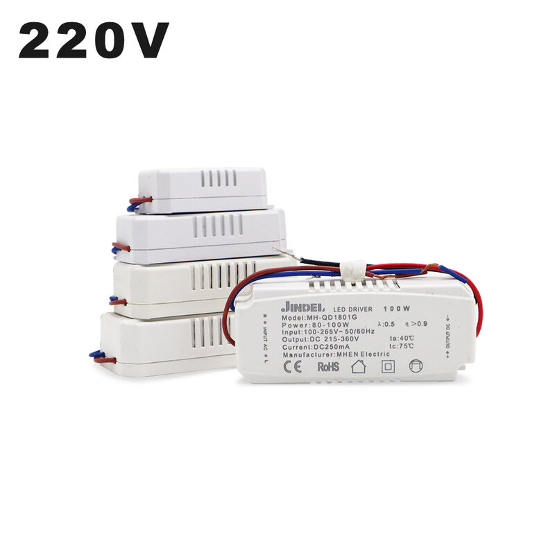 250mA LED prąd stały dostaw AC100-265V sterownik prądu stałego 2-5W 4-7W 8-12W 13-18W 19-24W 25-36W 37-54W 55-80W