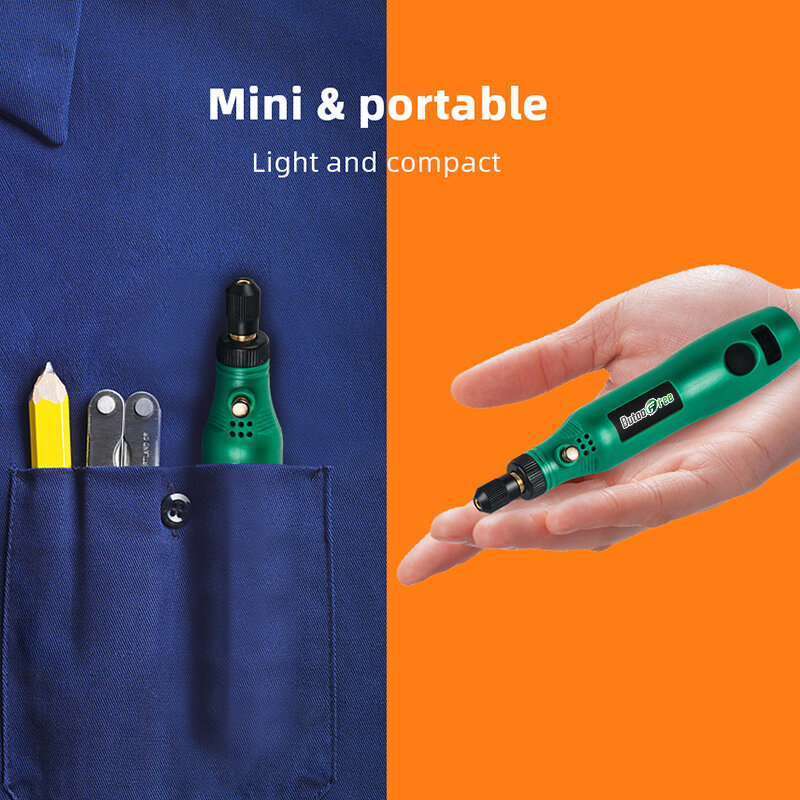 Mini bolígrafo de tallado eléctrico inalámbrico, taladro inalámbrico USB de velocidad Variable, Kit de herramientas rotativas, bolígrafo grabador para pulir