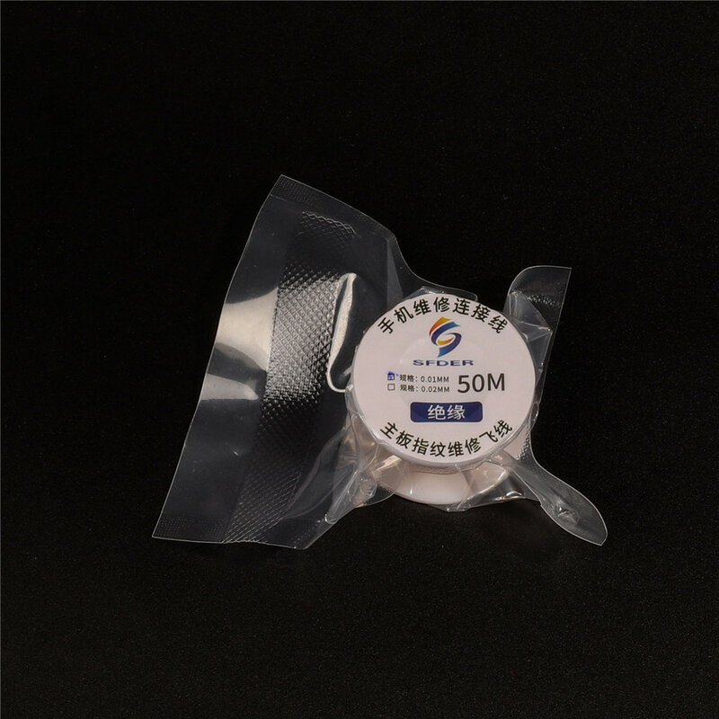 0.01/0.02mm comprimento 50m isolado fingerprint fly linha de salto fio para iphone placa-mãe impressão digital manutenção linha mosca