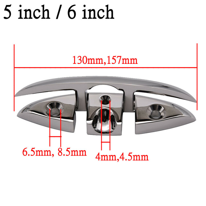 4PCS Stainless Steel Cleat Marine Hardware Foldable Boat Cleats Folding Deck Mooring Cleat Flush Mount Cleat Boat Accessories