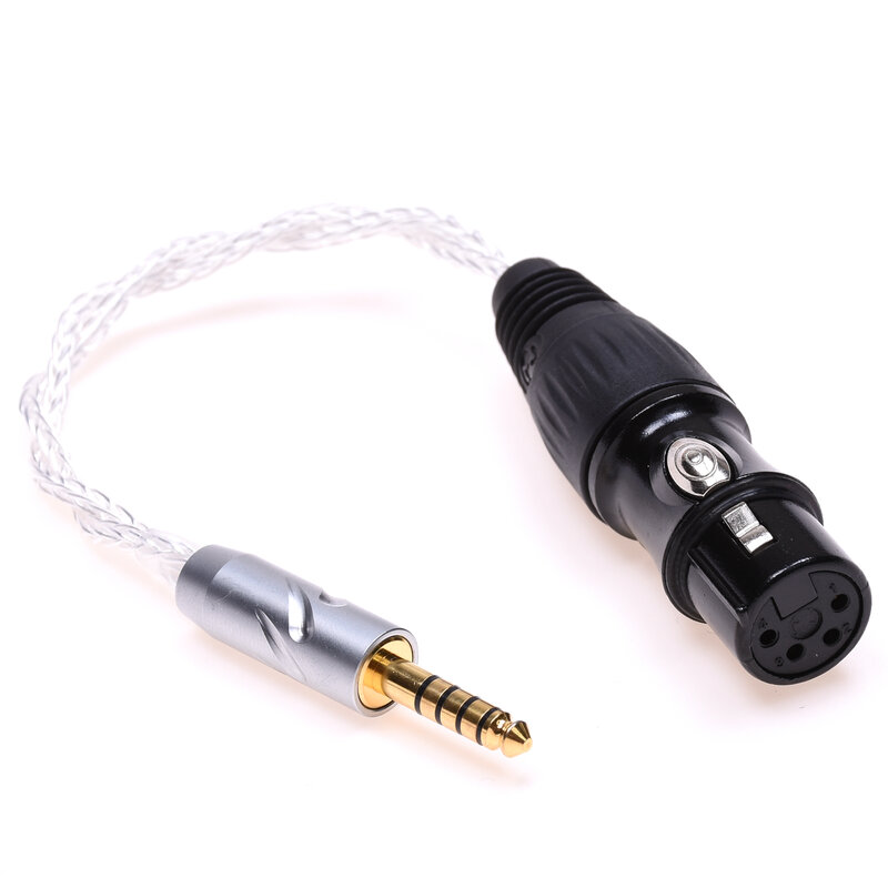 Cable Chapado en plata de 16 núcleos, adaptador de Audio equilibrado macho a hembra XLR de 4 pines, 4,4mm, para Sony NW-WM1Z, 1A, MDR-Z1R, TA-ZH1ES