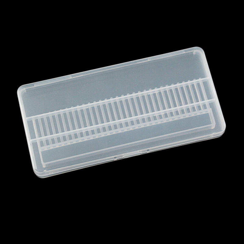 1 Uds 30 Slots agujeros rectangular para uñas taladro acrílico pantalla transparente de plástico eléctrico para manicura Burr exposición Caja de Herramientas