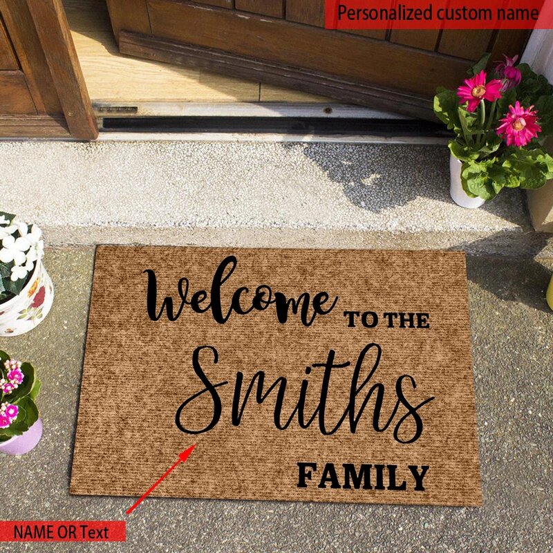 Dropshipping Personalized Doormat / Custom Doormat Family Name Doormat In Hallway Anti-Slip Dog Mat Home Carpet MOQ 1