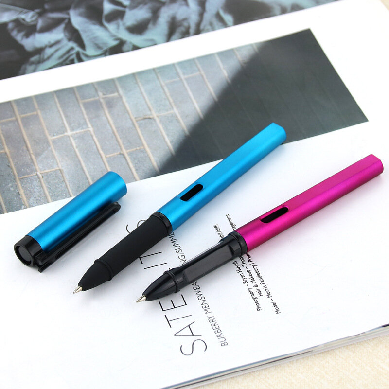 البلاستيك العلامة التجارية رجال الأعمال الكتابة الأسطوانة قلم حبر جاف طالب المدرسة المنزلية الكتابة القلم شراء 2 إرسال هدية