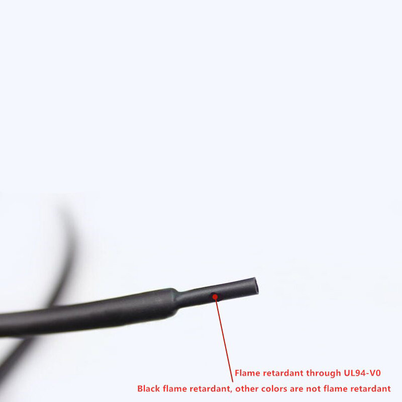 Tubo termorretráctil negro, tubo de 1mm, 1,5mm, 2mm, 2,5mm, 3mm, 3,5mm, 4mm, 5mm y 6mm, 5/1 Metro por lote