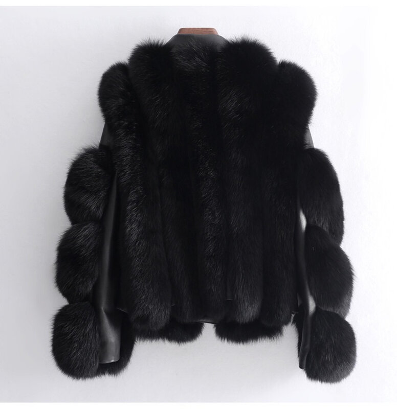 女性のための天然キツネの毛皮のジャケット,冬のファッション,高品質の暖かいコート,2021,送料無料,100%