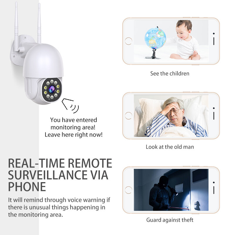 Neue 2MP HD 1080P PTZ IP Kamera Wifi Nachtsicht Zoom Geschwindigkeit Halbkugelförmigen Kamera CCTV Home Security Surveillance Kamera h.265