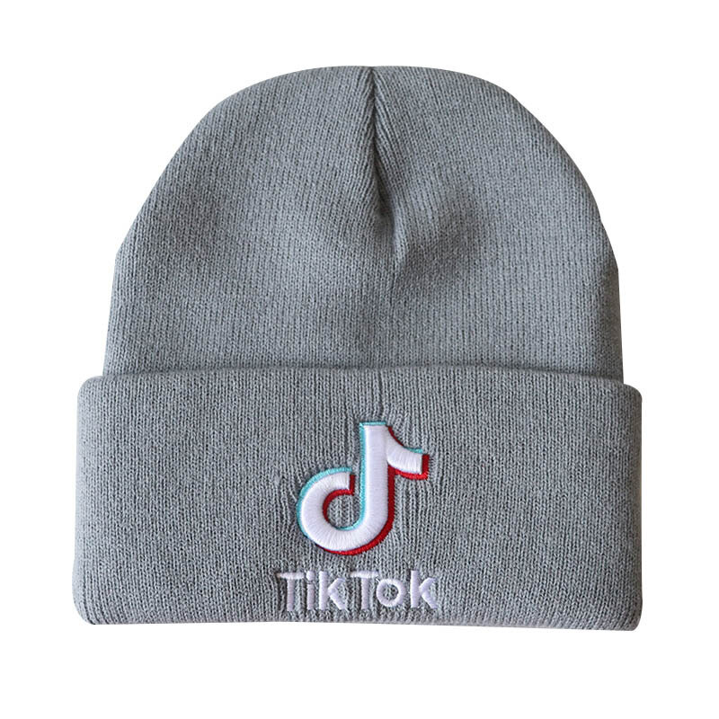 Gorro Otoño Invierno Unisex Color sólido cálido niños adultos sombrero TIK-TOK Hip Hop tejido gorra de lana gorro de punto bordado