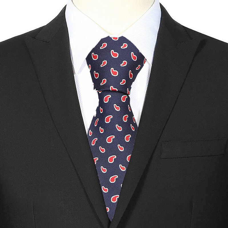 Hommes classique cravates points rayure Floral 8cm formel Jacquard Polyester cravate accessoires quotidien porter Cravat mariage fête cadeau