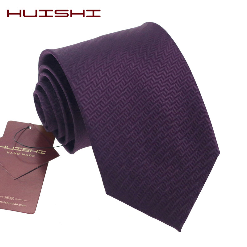 Kerah dasi bisnis klasik pria wanita dasi bergaris berkualitas syal ungu tua tahan air gaya Inggris dasi leher warna pria