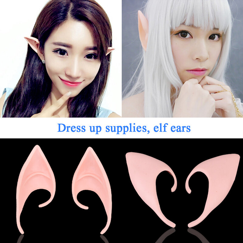 Misteriosos Angel Elf Ears para Fairy Cosplay, Latex Ears, Acessórios de Traje, Decoração de Halloween, Photo Props, Brinquedos para Adultos e Crianças