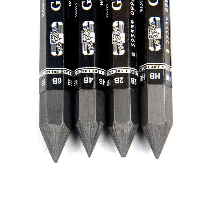 Ko-i-noor lápis de grafite para desenho, 1 peça, sombreado, grafite, chumbo, preto, quadrado, 2b, 4b, 6b, suprimentos de arte