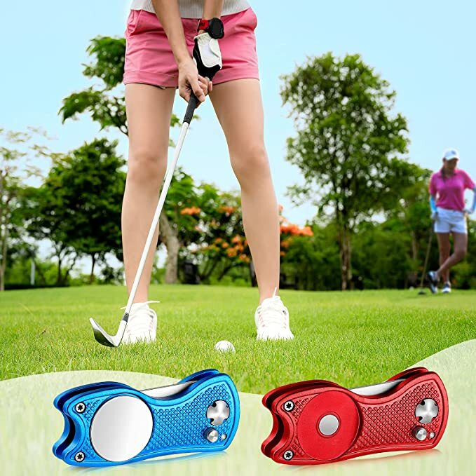 Mini plegable Golf REPARACIÓN DE Divot herramienta con la pelota de Golf herramienta marcador limpiador de cancha arreglapiques de Golf de accesorios de Golf a arreglapiques