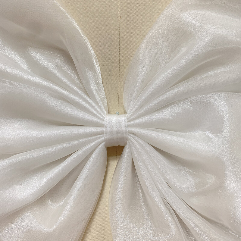 Robe de mariée en Organza ivoire, grand nœud, Double nœud détachable, noeuds séparés pour la mariée, accessoires de mariage élégants