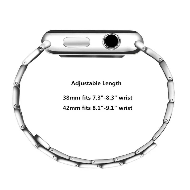 Correa para Apple Watch 7, 6, 5, 4, 3 SE, pulsera de acero inoxidable, 44mm, 40mm, 45/41mm, 42/38mm, lazo magnético para iWatch