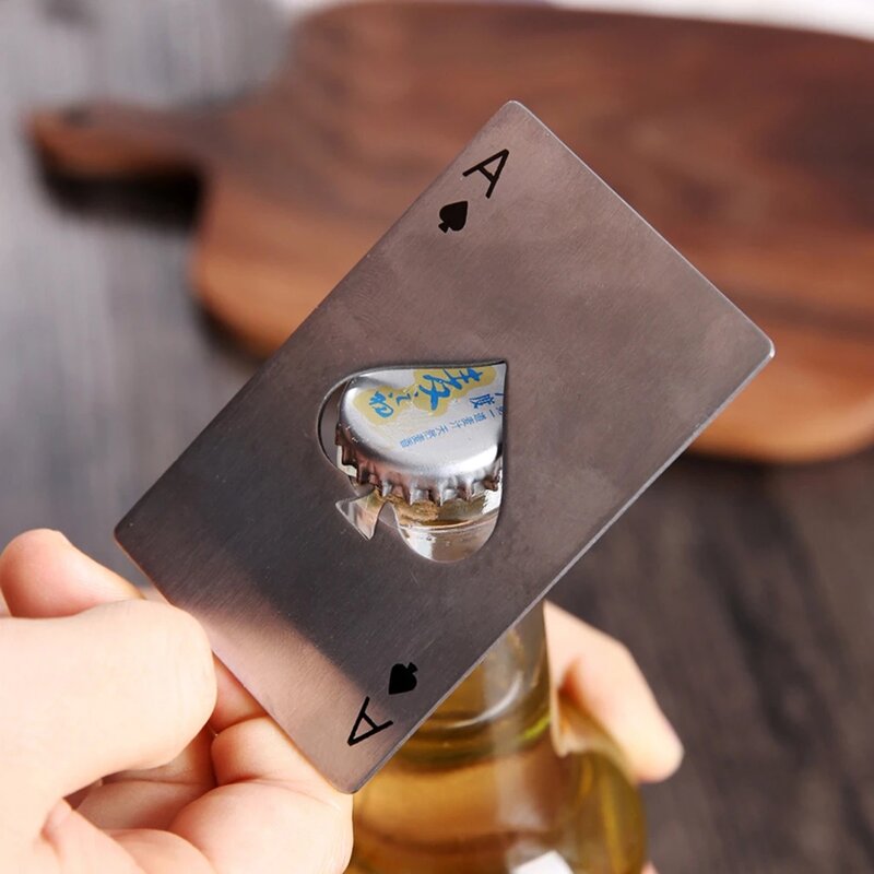 병따개 스페이드 포커 카드 놀이 에이스 맥주 오프너 병 뚜껑 리무버 바 파티 레스토랑 도구 선물