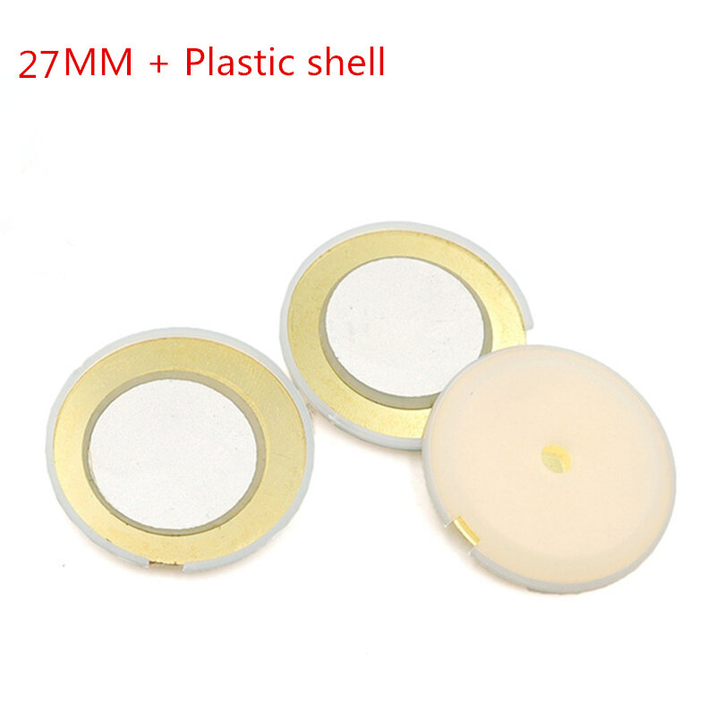 Placa de cerâmica piezoelétrica piezo 10 em-27 mm 18mm para alto-falante campainha + carcaça de plástico