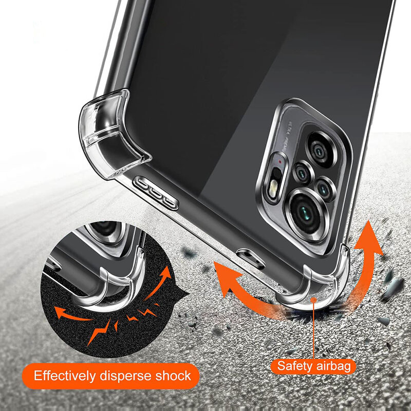 3d airbag à prova de choque silicone caso do telefone para xiaomi redmi nota 11 10 pro max claro ultra fino macio caso capa funda coque luxo