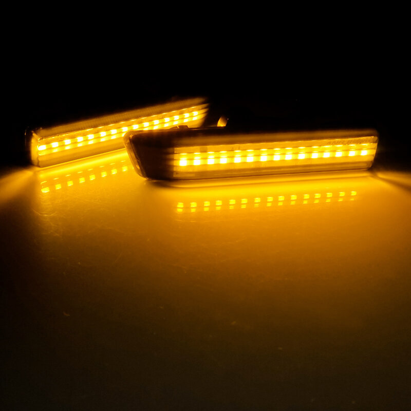 ANGRONG 2X العنبر الديناميكي LED الجانب مؤشر مكرر أسود عدسة ضوء L + R لسيارات BMW X5 E53 00-06 E36 M3 97-99