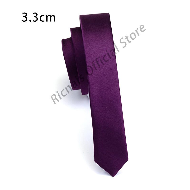 Ricnais-Cravate Slim pour Homme, Rouge, Vert, Solide, Mince, ix, Mariage, Cravates Décontractées, Accessoires Cadeaux, Mode, 3.3cm