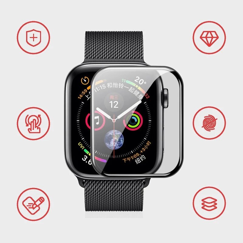 Защитная пленка 3D на весь экран для Apple watch 7, 5, 4, 40 мм, 44 мм, не закаленное стекло, мягкая защитная пленка для экрана для Iwatch 4/5/6/SE