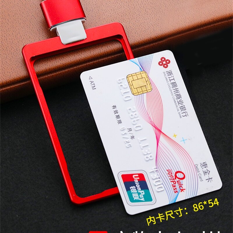 Forniture per ufficio porta biglietti da visita in materiale metallico di lusso porta carte di credito con cordino squisito personalizzato