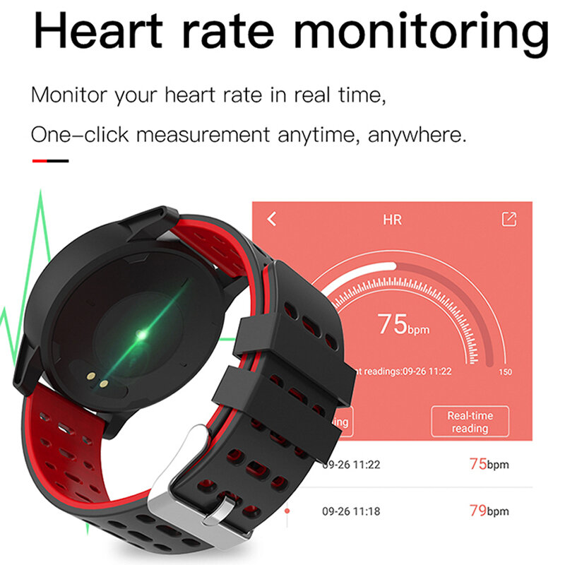 Lige 스마트 시계 남성 스포츠 smartwatch 피트니스 트래커 혈압 심장 박동 감지 보수계 healthwatch for android ios