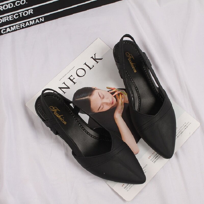 Zapatos de cuña de Punta puntiaguda para mujer Sandalias de plástico para niñas zapatos de tacón Casual de verano para mujer joven