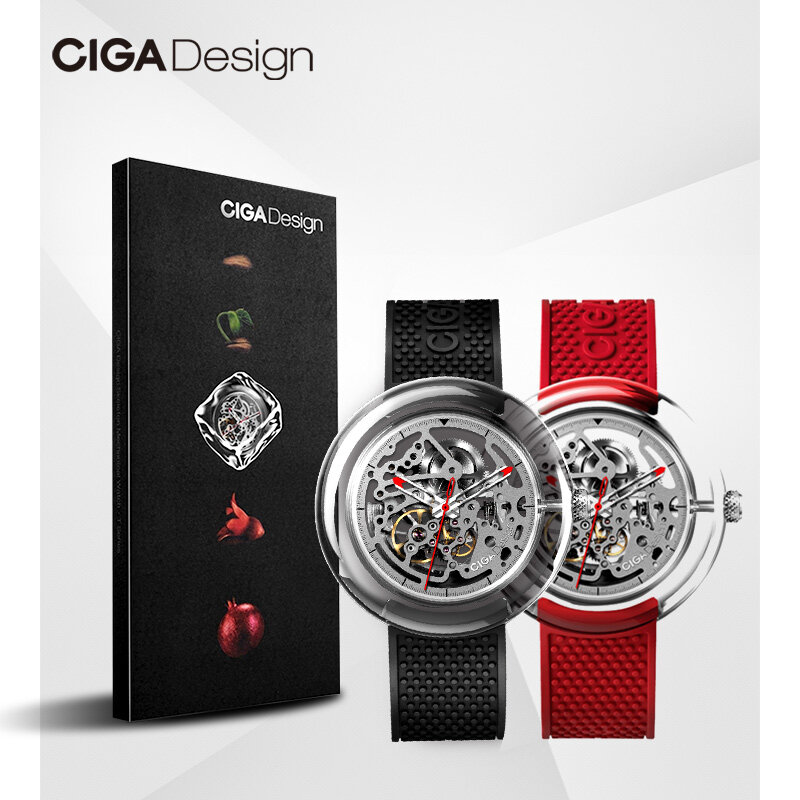 CIGA Design zegarek CIGA zegarek mechaniczny z serii T przezroczysty zegarek z dziurką modne damskie zegarek mechaniczny zegarek damski/męski
