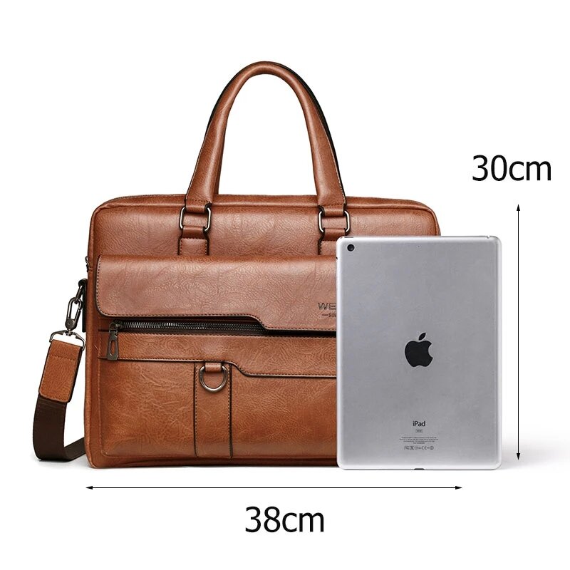 Weysfor New Vintage PU Leather Business valigetta borsa a mano borsa da uomo Messenger Bag borse a tracolla borsa per Laptop da 15.6 pollici maschile