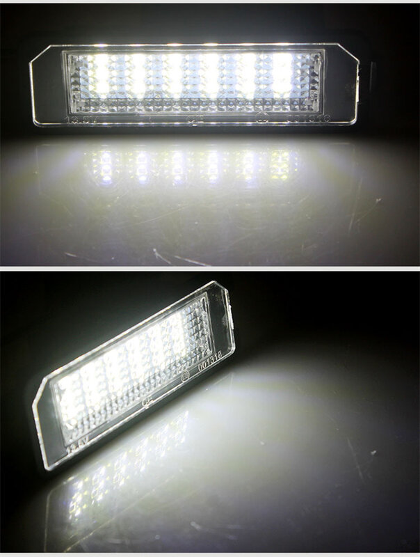 2 * 18SMD LEDใบอนุญาตLight Light 12Vหลอดไฟข้อผิดพลาดฟรีสำหรับกอล์ฟ 4 MK4 5 6 7 MK7 Passat B6 EOS Polo 6R 9Nที่นั่งLeon Ibizaที่ยอดเยี่ยม