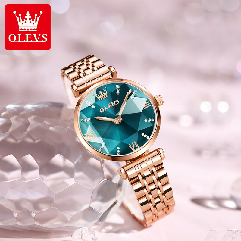 Olevs Rhombus Glas Damen uhren Top Marke Luxus Casual Fashion Uhr Frauen Quarz wasserdichte Uhr Damen Armbanduhr 6642