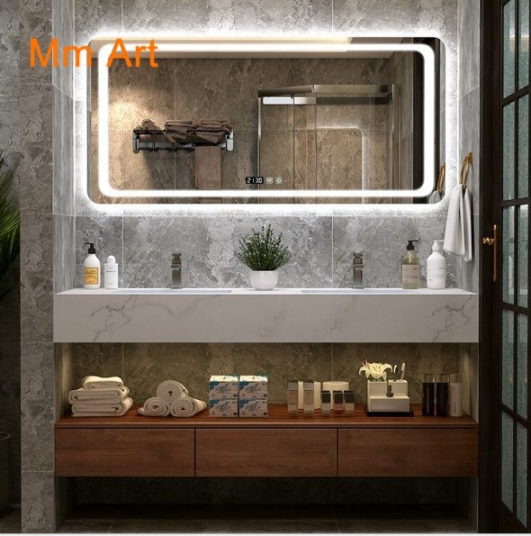 غرفة المعيشة الحديثة الغرور خزائن مجموعة خزانة حمام ، الرخام مكافحة الحمام الغرور خزانة