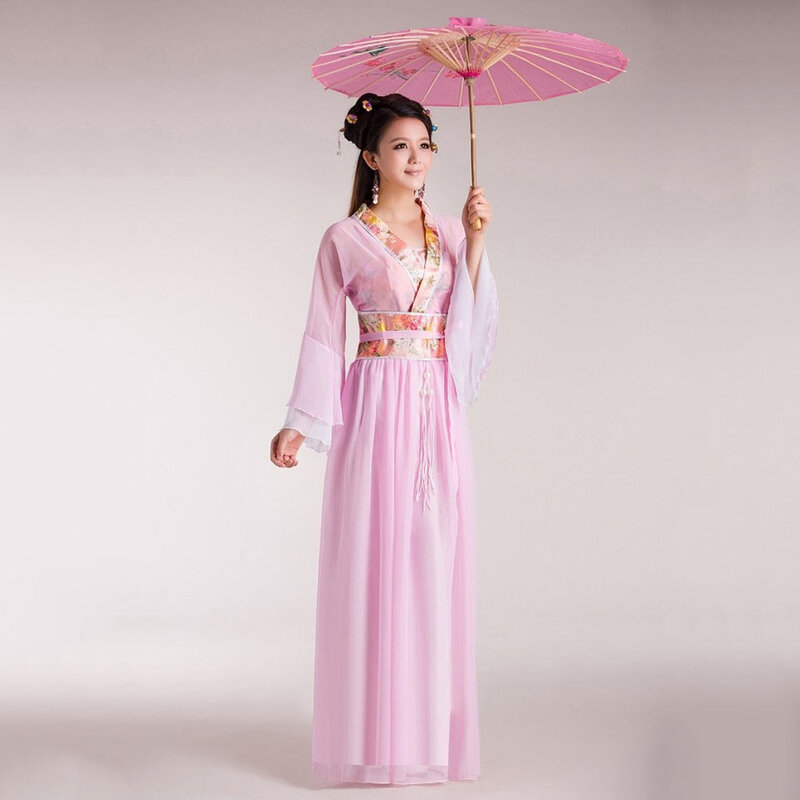 Новая традиционная Женская одежда китайская сказочная древняя одежда детское китайское народное платье Династия Тан Белый ханьфу китайское платье манто