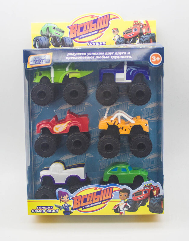6pcs/Set Blaze Monster Machines Car Toys Russian Miracle Crusher Truck Vehicles Figure Blazed Toys for Children Christmas Gifts