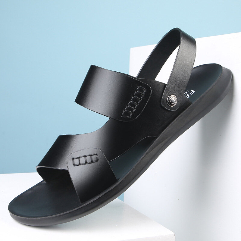 WOTTE – sandales en cuir pour hommes, chaussures d'été confortables, grande taille, souples, romaines
