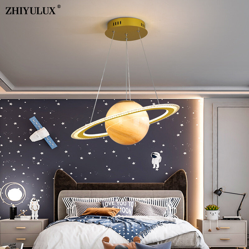 بعيد يعتم الأرض القمر كرة القدم تصميم جديد الحديثة قلادة LED أضواء المعيشة غرفة الطعام غرفة نوم الطفل مصابيح إضاءة داخلية