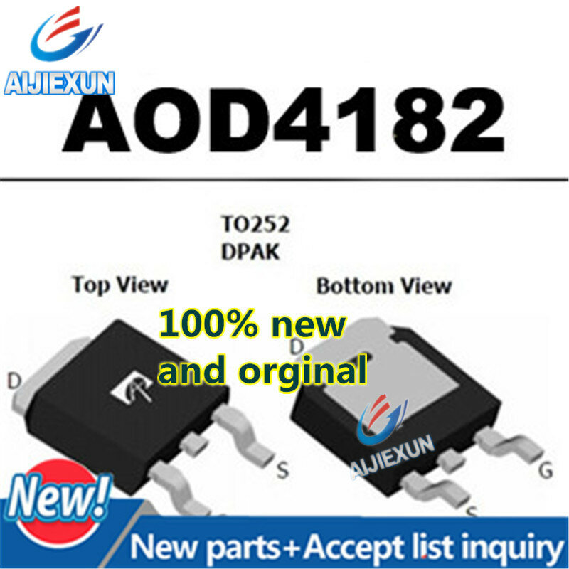 30Pcs 100% ใหม่และต้นฉบับ AOD4182 D4182 80V N-Channel MOSFET ขนาดใหญ่สต็อก