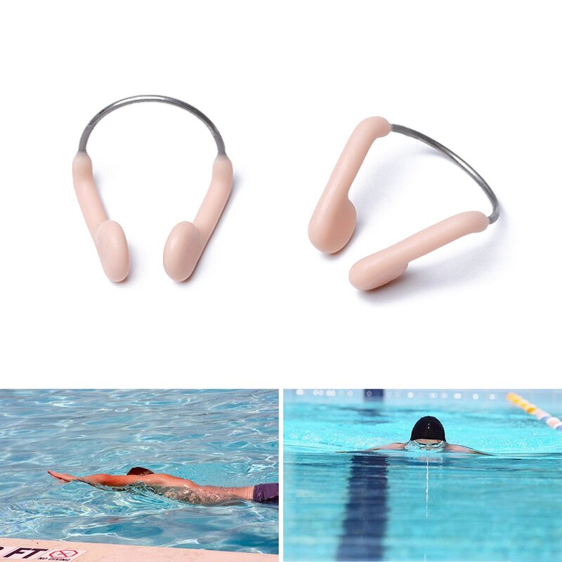 ทนทาน-Skid Soft ซิลิโคนลวดเหล็กคลิปจมูกว่ายน้ำดำน้ำกีฬาสีจมูกคลิปอุปกรณ์เสริม
